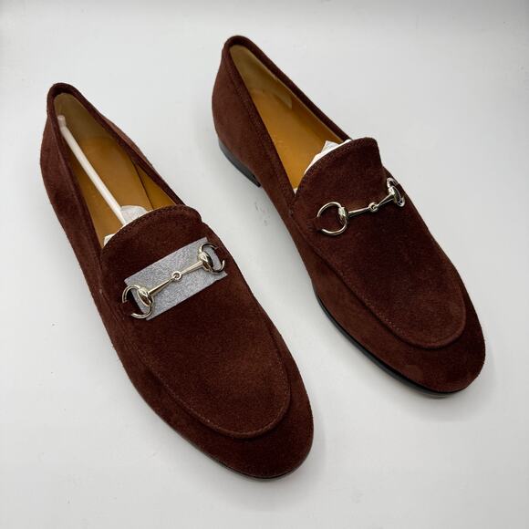 Gucci Women's Jordaan Horsebit Suede Loafers Brown Size EU 39.5 US 9.5 - Picture 12 of 13